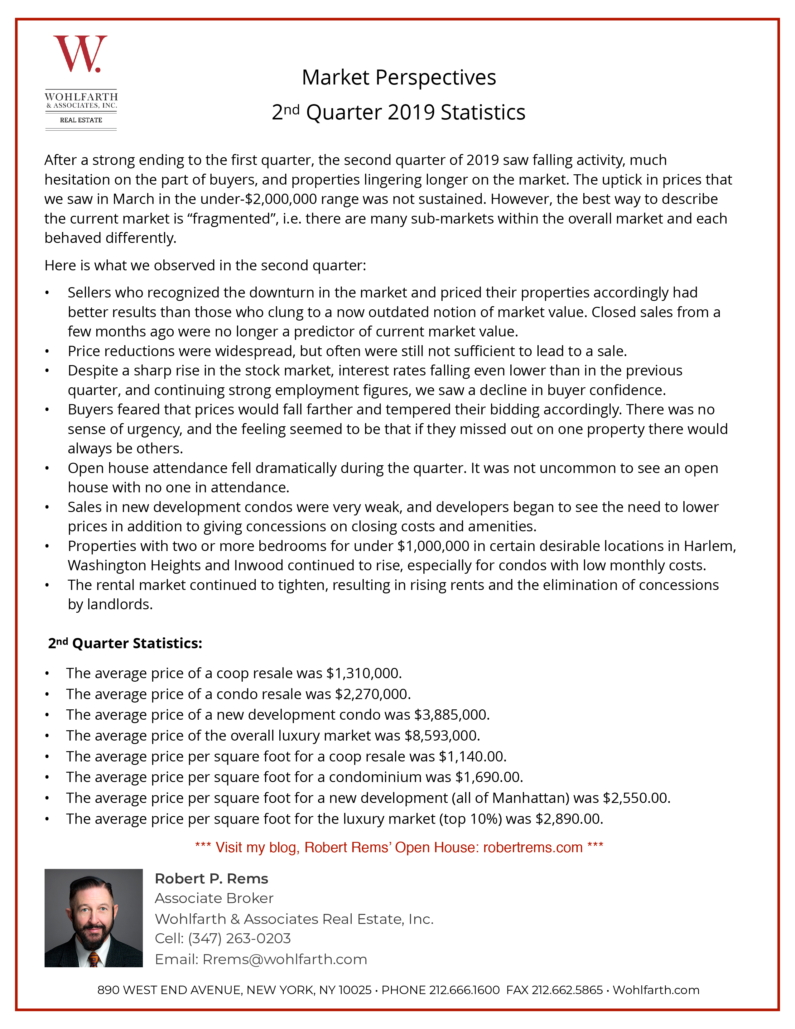 Market Report 1st Quarter 2019 RRems